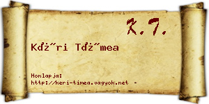 Kéri Tímea névjegykártya